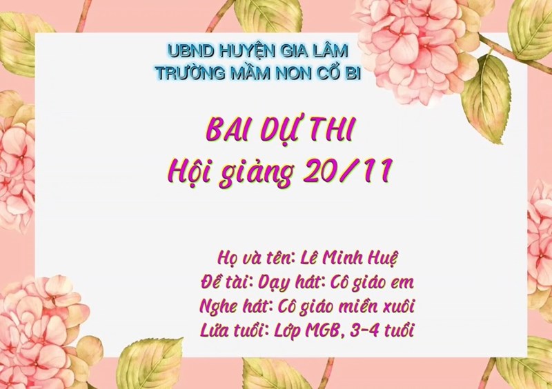 Dạy hát: Cô giáo em